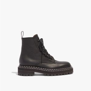 Proenza Schouler Lug Sole Combat Boots in Grainy Leather - 37